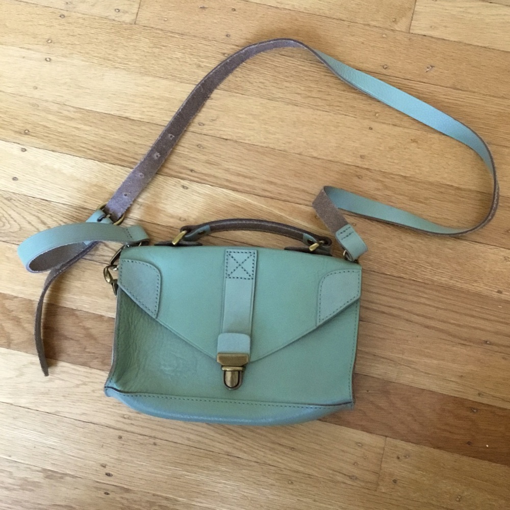 Madewell Mint Leather Small Crossbody Bag